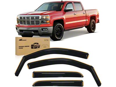 Side Window Deflectors; Front and Rear; Smoked (15-19 Sierra 2500 HD Crew Cab)
