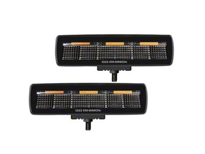 Go Rhino Sixline Blackout Combo Series LED Lights; Flood Beam (Universal; Some Adaptation May Be Required)