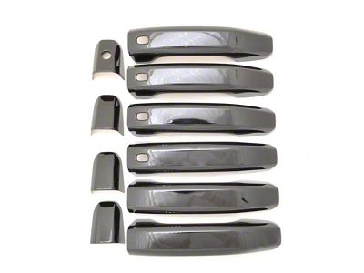 Chrome Delete Smart Key Door Handle Covers; Gloss Black (20-25 Sierra 2500 HD)