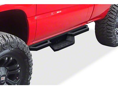 Square Tube Drop Style Nerf Side Step Bars; Matte Black (07-19 Sierra 2500 HD Regular Cab)