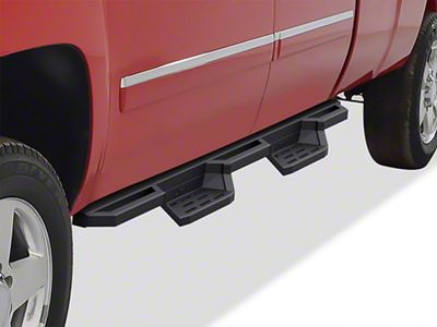 Square Tube Drop Style Nerf Side Step Bars; Matte Black (20-25 Sierra 2500 HD Regular Cab)