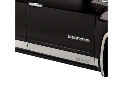 Putco Stainless Steel Rocker Panels with GMC Logo (15-19 Sierra 2500 HD Double Cab w/ 6.50-Foot Standard Box)