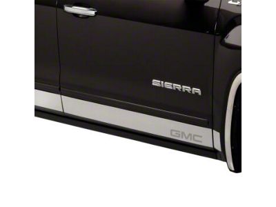Putco Stainless Steel Rocker Panels with GMC Logo (15-19 Sierra 2500 HD Crew Cab DRW w/ 8-Foot Long Box)