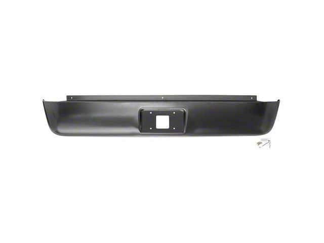 Steel Roll Pan with License Plate Cutout; Unpainted (07-10 Sierra 2500 HD)