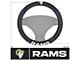 Steering Wheel Cover with Los Angeles Rams Logo; Black (Universal; Some Adaptation May Be Required)