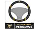 Steering Wheel Cover with Pittsburgh Penguins Logo; Black (Universal; Some Adaptation May Be Required)