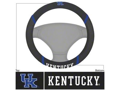 Steering Wheel Cover with University of Kentucky Logo; Black (Universal; Some Adaptation May Be Required)
