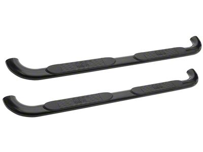Platinum 4-Inch Oval Side Step Bars; Black (07-14 Sierra 2500 HD Crew Cab)
