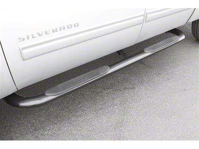 4-Inch Oval Bent Nerf Side Step Bars; Polished Stainless (07-14 Sierra 2500 HD Extended Cab)