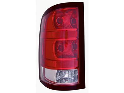 CAPA Replacement Tail Light; Chrome Housing; Red/Clear Lens; Driver Side (11-14 Sierra 2500 HD)