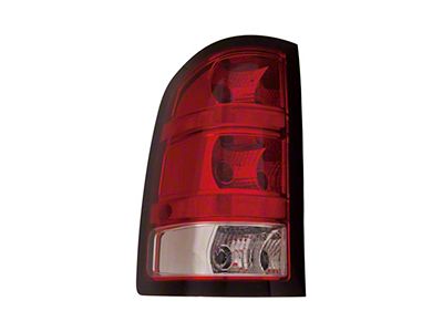 CAPA Replacement Tail Light; Chrome Housing; Red/Clear Lens; Driver Side (11-14 Sierra 2500 HD)