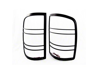 Tail Light Bezels with Red LED Brake and Running Lights; Black (07-14 Sierra 2500 HD)
