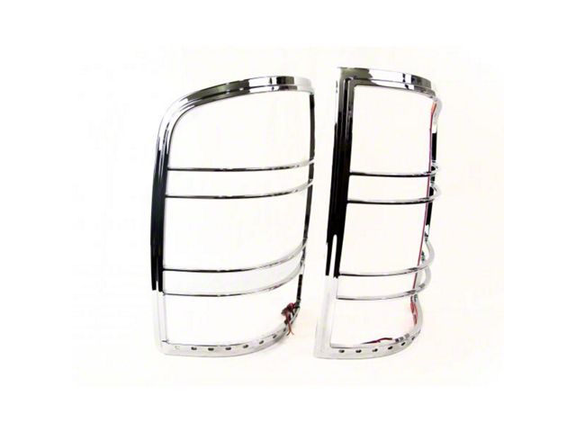 Tail Light Bezels with Red LED Brake and Running Lights; Chrome (07-14 Sierra 2500 HD)