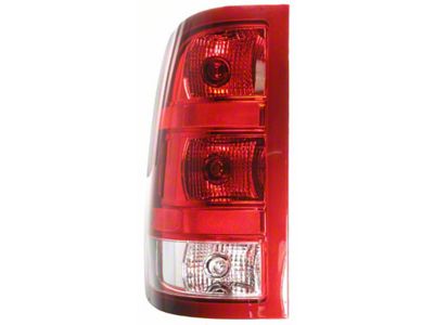 Tail Light; Chrome Housing; Red Clear Lens; Driver Side (07-14 Sierra 2500 HD)