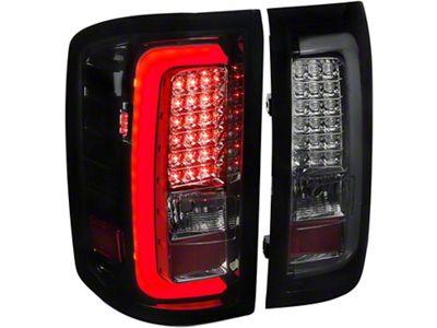 LED Tail Lights; Gloss Black Housing; Smoked Lens (15-19 Sierra 2500 HD w/ Factory Halogen Tail Lights)