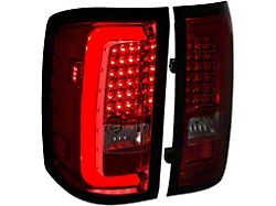 LED Tail Lights; Chrome Housing; Red Smoked Lens (15-19 Sierra 2500 HD w/ Factory Halogen Tail Lights)