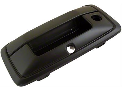 Tailgate Handle; Smooth Black; With Backup Camera and Keyhole (15-19 Sierra 2500 HD)