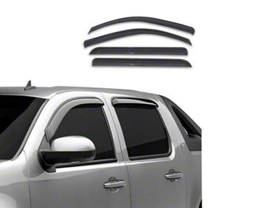 Tape-On Rain Guards; Front and Rear; Smoke (07-14 Sierra 2500 HD Extended Cab)