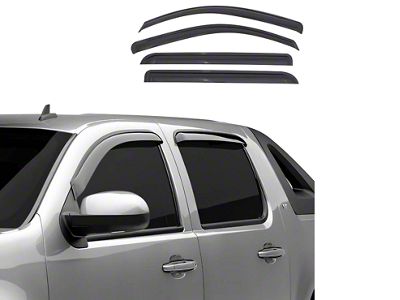 Tape-On Rain Guards; Front and Rear; Smoke (07-14 Sierra 2500 HD Crew Cab)