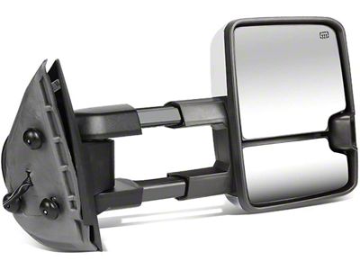 Powered Heated Towing Mirror with Smoked LED Turn Signal; Chrome; Passenger Side (07-14 Sierra 2500 HD)