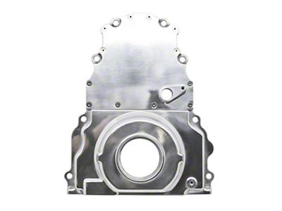 Two-Piece Timing Cover with Cam Sensor Hole; Polished (07-14 6.0L Sierra 2500 HD)
