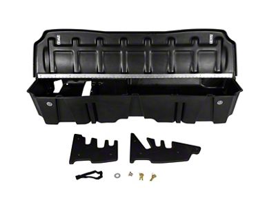 Underseat Storage with Lockable Lid; Black (20-26 Sierra 2500 HD Crew Cab)