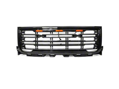 Upper Replacement Grille; Gloss Black (11-14 Sierra 2500 HD)