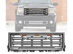 Upper Replacement Grille; Matte Black (11-14 Sierra 2500 HD)