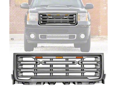 Upper Replacement Grille; Matte Black (11-14 Sierra 2500 HD)