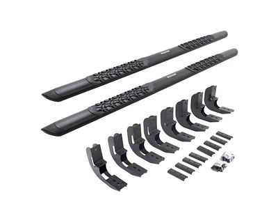 Go Rhino V-Series V3 Running Boards; Textured Black (20-24 Sierra 2500 HD Crew Cab)