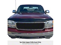 Wire Mesh Rivet Style Upper Overlay Grille; Black (01-02 Sierra 2500 HD)