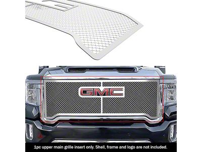 Wire Mesh Upper Overlay Grille; Polished (20-23 Sierra 2500 HD Pro, SLE)