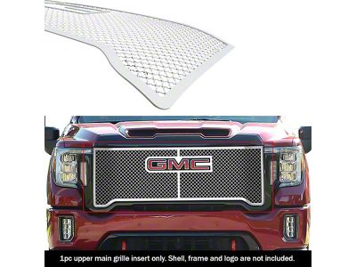 Wire Mesh Upper Overlay Grille; Polished (20-23 Sierra 2500 HD AT4, SLT)