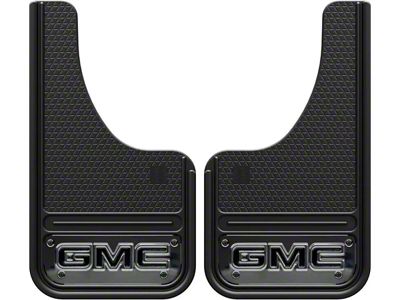10-Inch x 18-Inch Mud Flaps with GMC Logo; Front or Rear (Universal; Some Adaptation May Be Required)