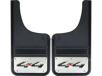 12-Inch x 23-Inch Mud Flaps with 4x4 Logo; Front or Rear (Universal; Some Adaptation May Be Required)