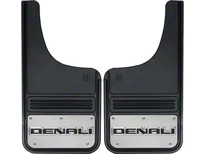 12-Inch x 23-Inch Mud Flaps with Denali Logo; Front or Rear (Universal; Some Adaptation May Be Required)