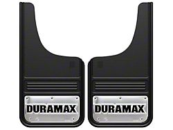 12-Inch x 23-Inch Mud Flaps with Duramax Logo; Front or Rear (Universal; Some Adaptation May Be Required)