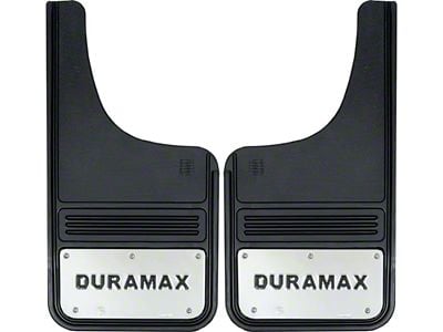 12-Inch x 23-Inch Mud Flaps with Duramax Logo; Front or Rear (Universal; Some Adaptation May Be Required)