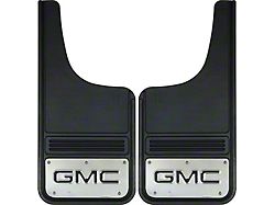 12-Inch x 26-Inch Mud Flaps with Black GMC Logo; Front or Rear (Universal; Some Adaptation May Be Required)