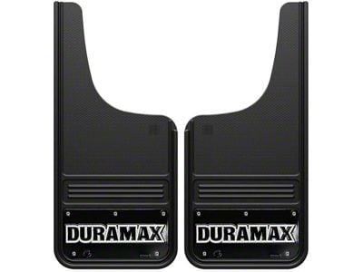 12-Inch x 26-Inch Mud Flaps with Duramax Logo; Front or Rear (Universal; Some Adaptation May Be Required)