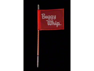 2-Foot Bright Red LED Whip with 10-Inch x 12-Inch Red Buggy Whip Flag; Quick Release Base (Universal; Some Adaptation May Be Required)