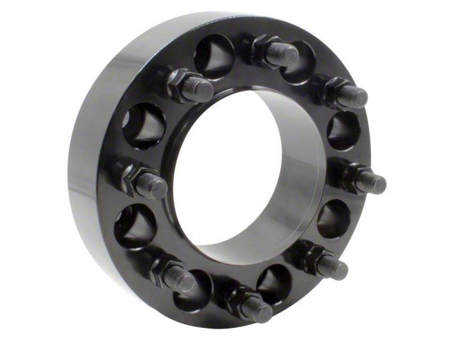 2-Inch Steel Hubcentric 8-Lug Wheel Spacers; Black (07-10 Sierra 3500 HD SRW)