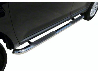 3-Inch Round Side Step Bars; Rocker Mount; Stainless Steel (07-19 Sierra 3500 HD Crew Cab)