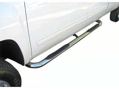 3-Inch Round Side Step Bars; Stainless Steel (20-24 Sierra 3500 HD Crew Cab)