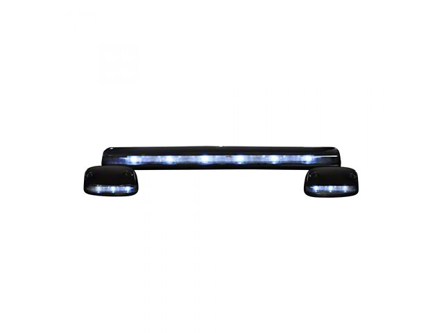 3-Piece White LED Cab Roof Lights; Smoked Lens (07-14 Sierra 3500 HD)