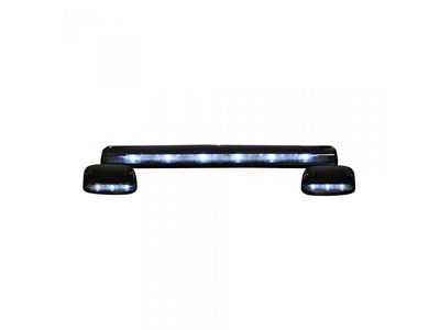 3-Piece White LED Cab Roof Lights; Smoked Lens (07-14 Sierra 3500 HD)