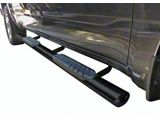4-Inch Straight Oval Side Step Bars; Semi-Gloss Black (07-19 Sierra 3500 HD Crew Cab)