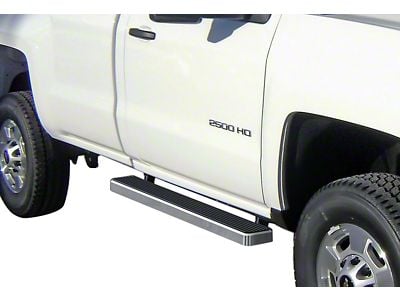5-Inch iStep Running Boards; Hairline Silver (07-19 Sierra 3500 HD Regular Cab)