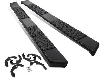 5-Inch Running Boards; Black (07-19 6.0L Sierra 3500 HD Extended/Double Cab)