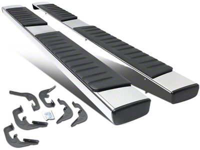 6-Inch Running Boards; Stainless Steel (07-19 Sierra 3500 HD Extended/Double Cab)